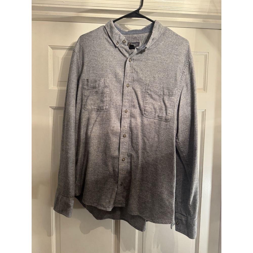 Wallin & Bros Shirt Mens XL Gray 100% Cotton Long Sleeve Button Up